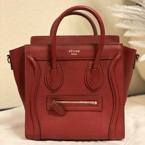 ** SOLD ** Celine Nano Luggage Tote Burgundy